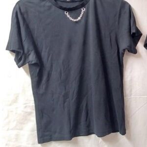 Louis Vuitton Black T-Shirt with Chain Detail